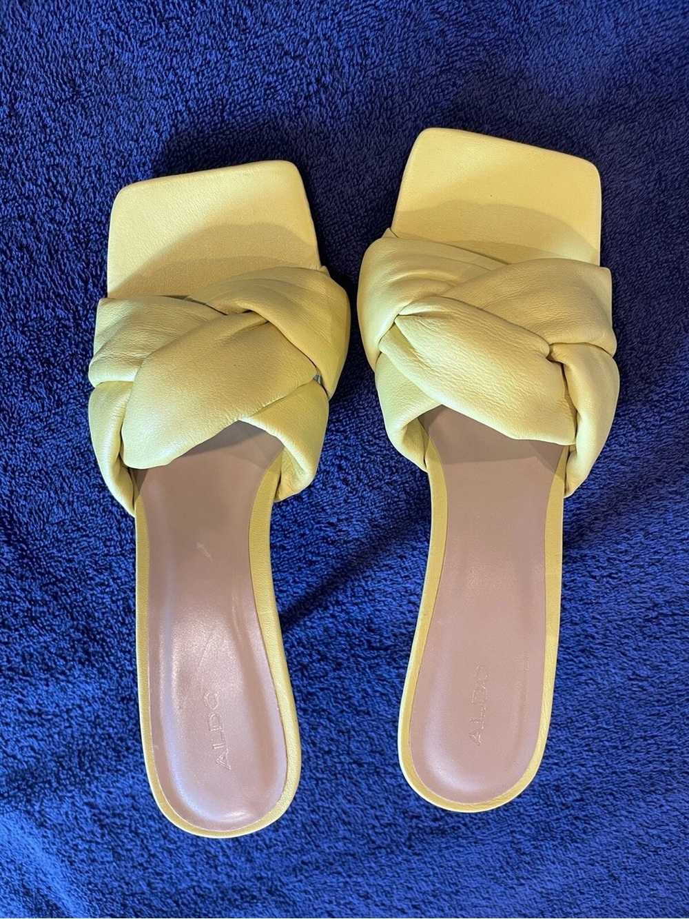 ALDO Pale Yellow Knotted Slide Sandals